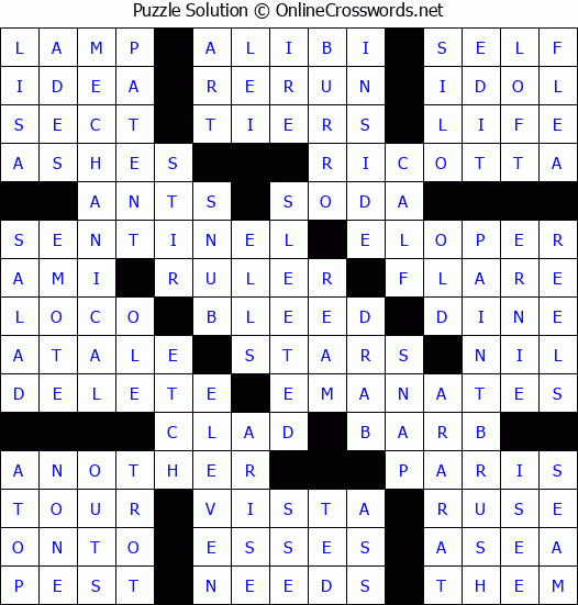 Solution for Crossword Puzzle #70085
