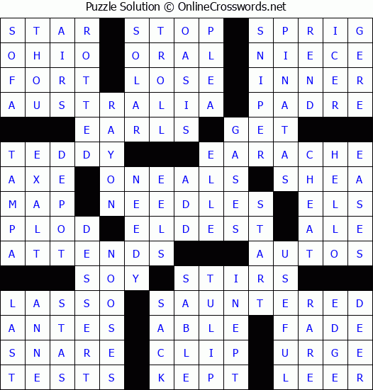 Solution for Crossword Puzzle #70098