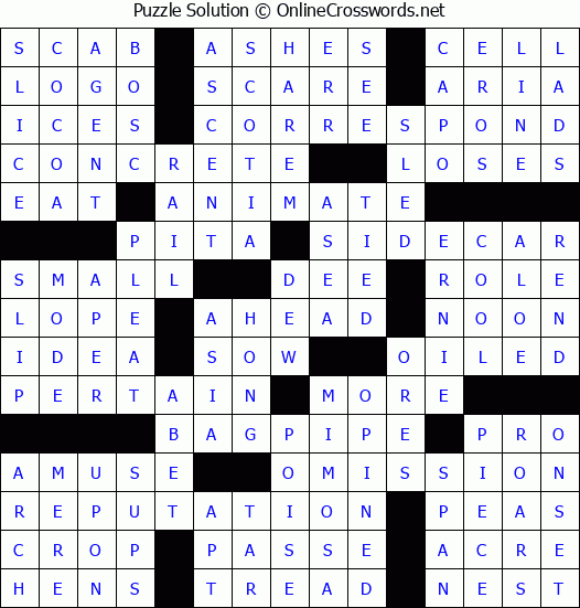 Solution for Crossword Puzzle #70100