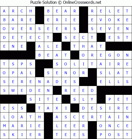 Solution for Crossword Puzzle #70395