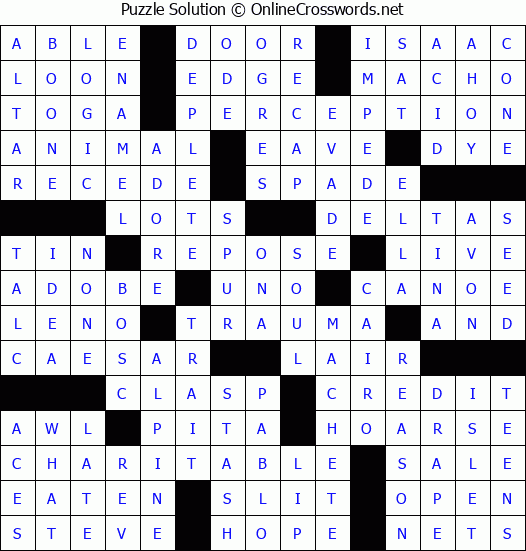 Solution for Crossword Puzzle #70441