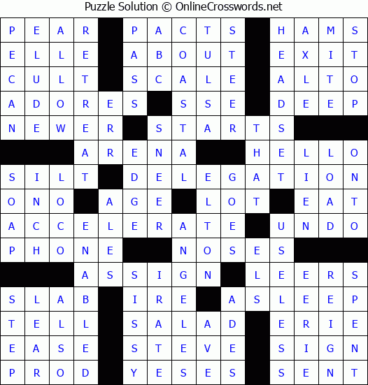 Solution for Crossword Puzzle #70483