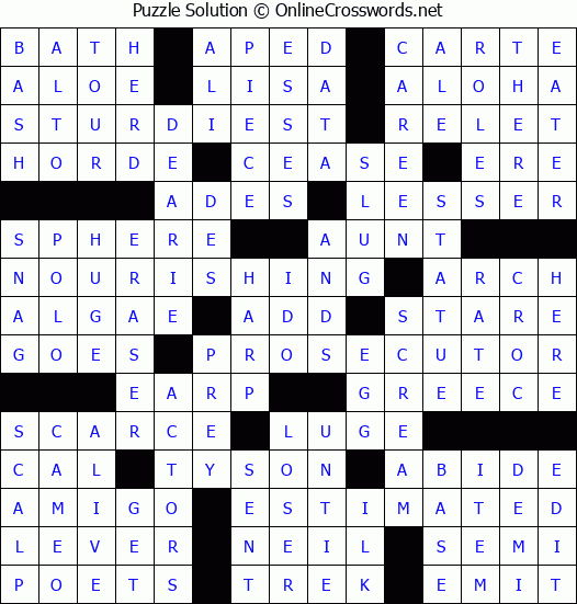 Solution for Crossword Puzzle #70516