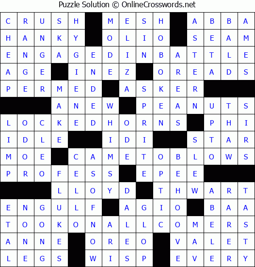 Solution for Crossword Puzzle #7055