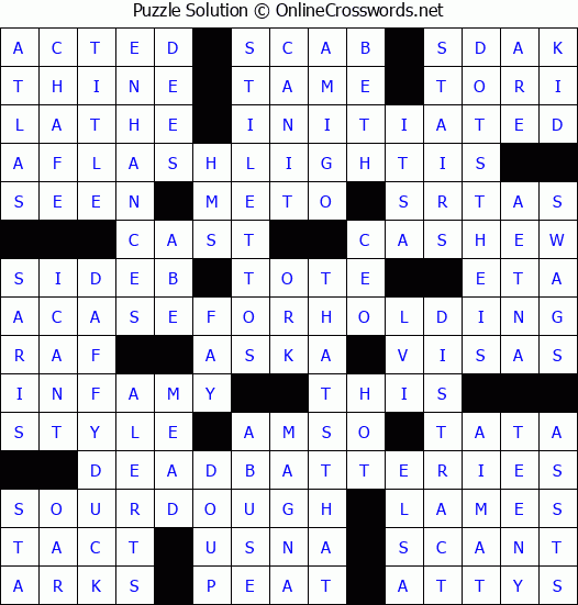 Solution for Crossword Puzzle #7080
