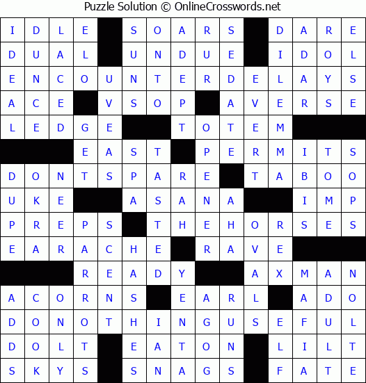 Solution for Crossword Puzzle #7100