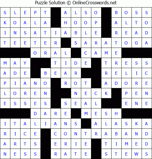 Solution for Crossword Puzzle #71208