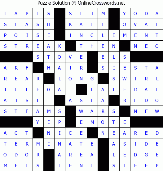 Solution for Crossword Puzzle #71209