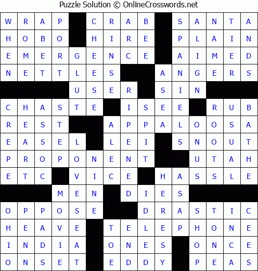 Solution for Crossword Puzzle #71238