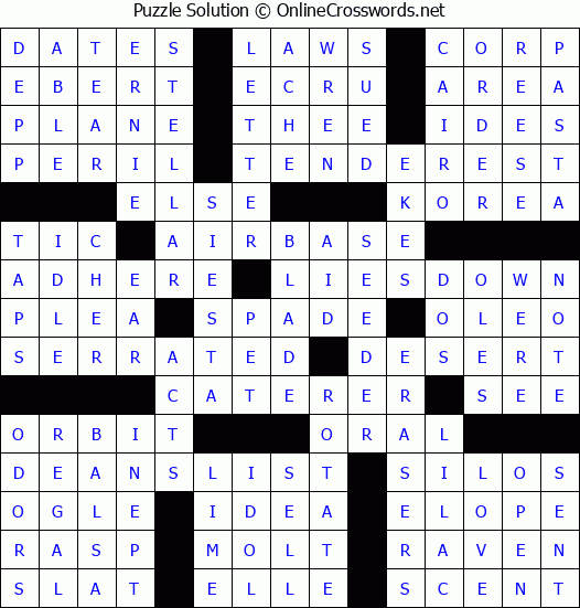 Solution for Crossword Puzzle #71323