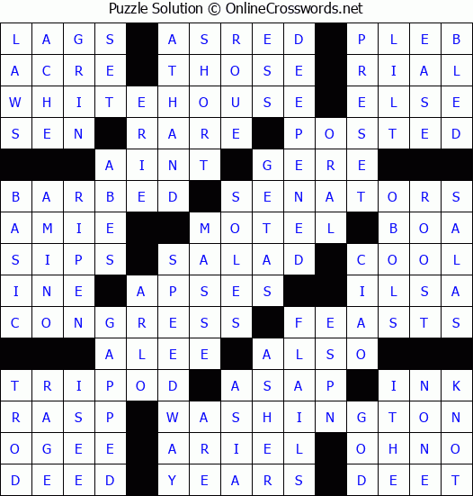Solution for Crossword Puzzle #7145