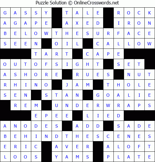 Solution for Crossword Puzzle #7148