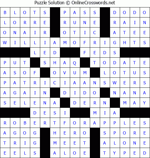 Solution for Crossword Puzzle #7155