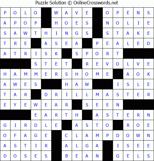 Solution for Crossword Puzzle #7162