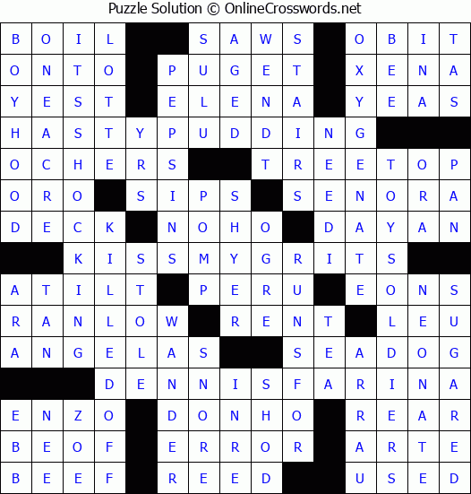 Solution for Crossword Puzzle #7168