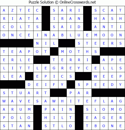 Solution for Crossword Puzzle #7177