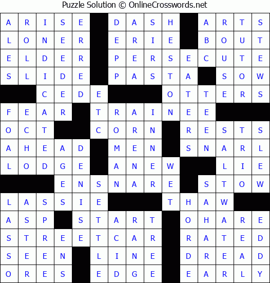 Solution for Crossword Puzzle #71787