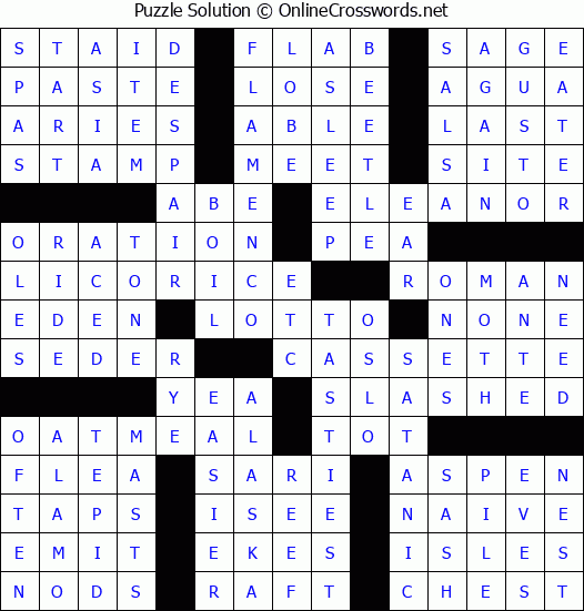 Solution for Crossword Puzzle #71959