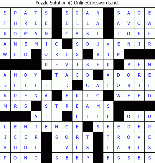 Solution for Crossword Puzzle #72068