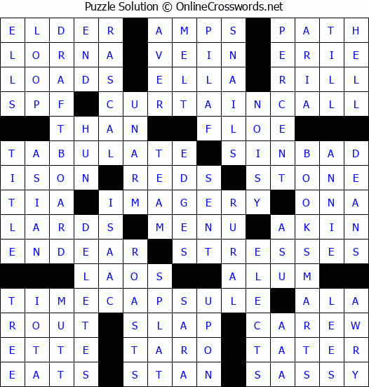 Solution for Crossword Puzzle #7209