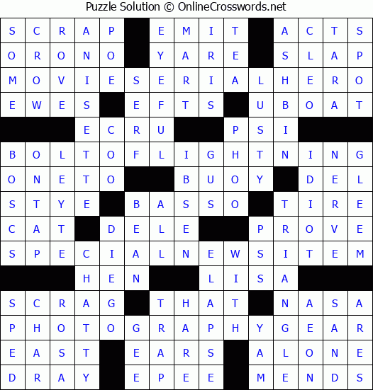 Solution for Crossword Puzzle #7214