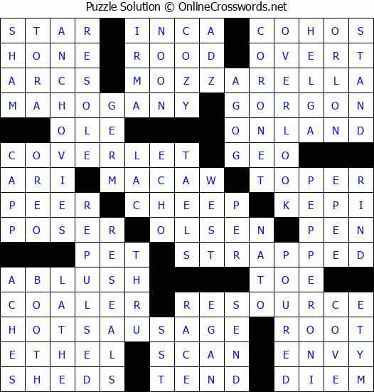 Solution for Crossword Puzzle #7217