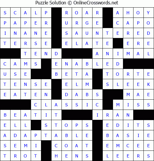 Solution for Crossword Puzzle #72194