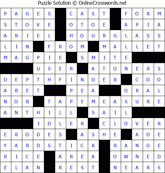 Solution for Crossword Puzzle #7229