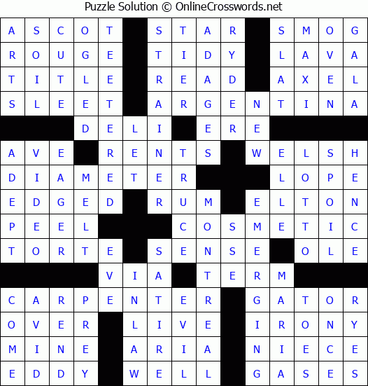 Solution for Crossword Puzzle #72307