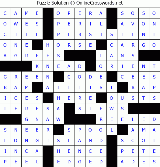 Solution for Crossword Puzzle #72494