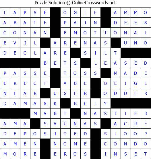 Solution for Crossword Puzzle #72514