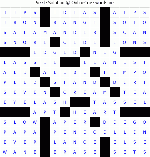 Solution for Crossword Puzzle #72660