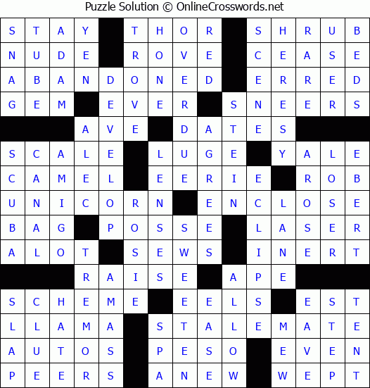 Solution for Crossword Puzzle #72839
