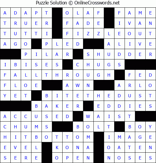 Solution for Crossword Puzzle #7293