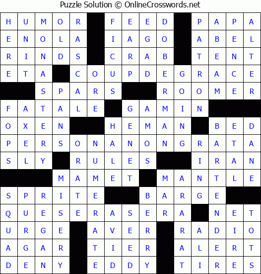 Solution for Crossword Puzzle #7305