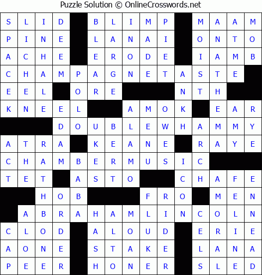 Solution for Crossword Puzzle #7311