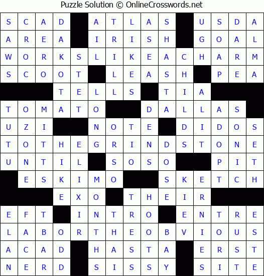 Solution for Crossword Puzzle #7316