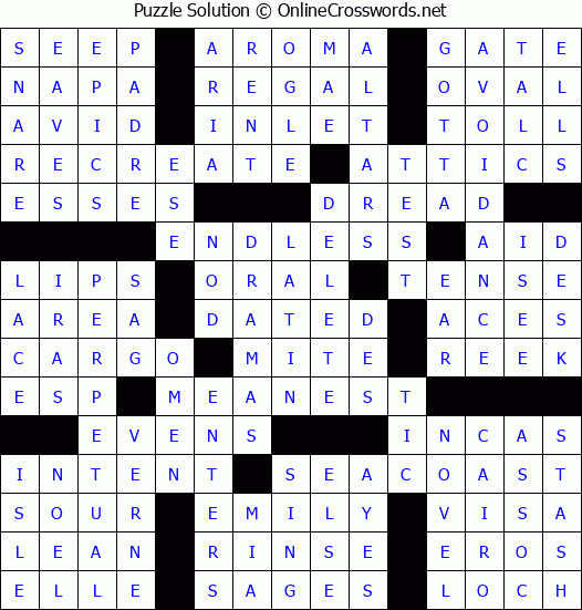 Solution for Crossword Puzzle #73316
