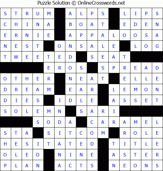Solution for Crossword Puzzle #73396