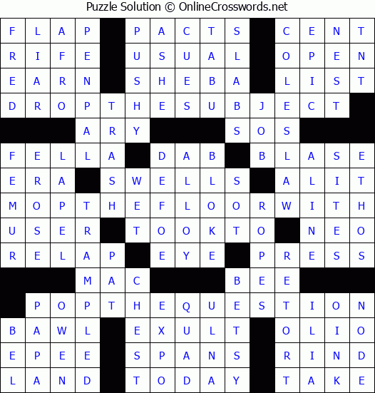 Solution for Crossword Puzzle #7343