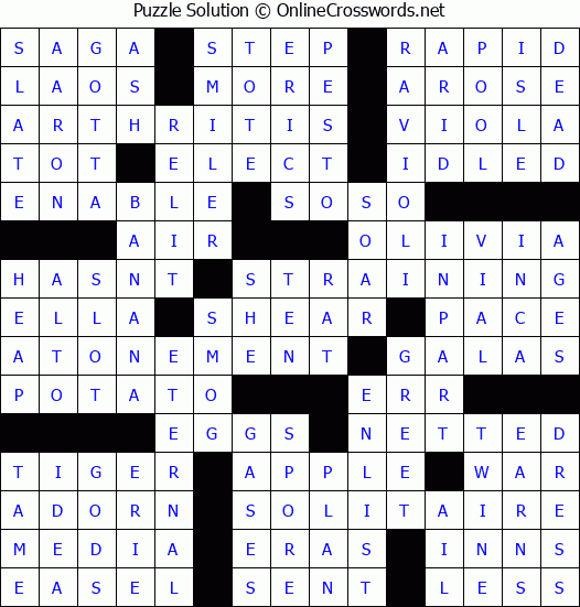 Solution for Crossword Puzzle #73448