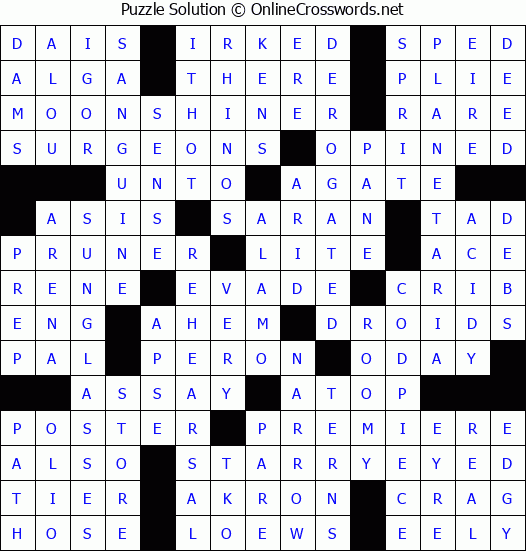 Solution for Crossword Puzzle #7351