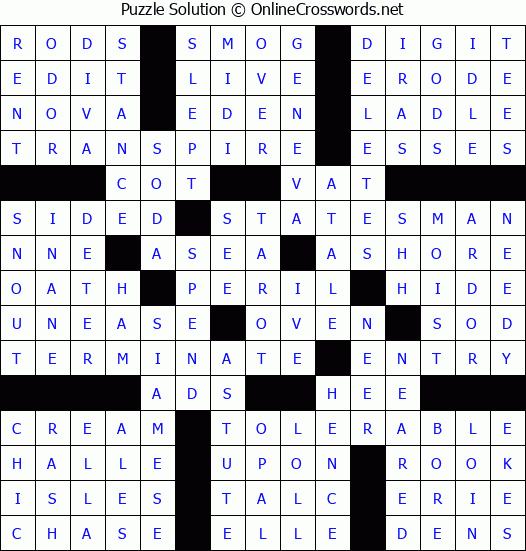 Solution for Crossword Puzzle #73616