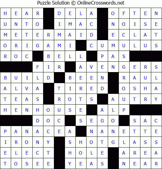 Solution for Crossword Puzzle #7367