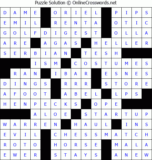 Solution for Crossword Puzzle #7376