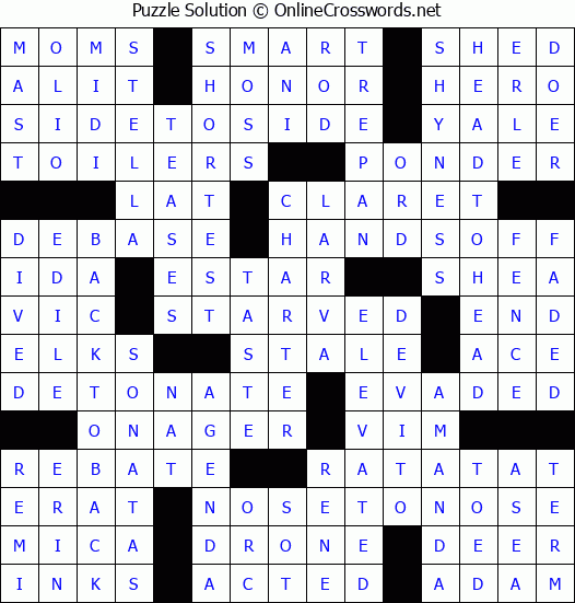 Solution for Crossword Puzzle #7383