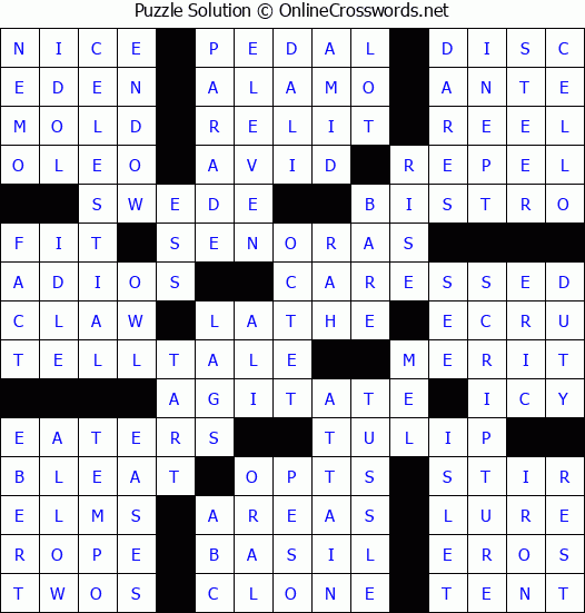 Solution for Crossword Puzzle #74048