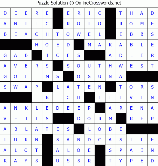Solution for Crossword Puzzle #7405