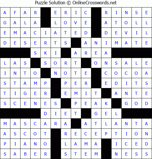 Solution for Crossword Puzzle #74064