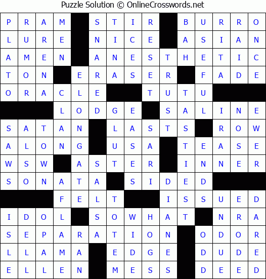Solution for Crossword Puzzle #74119